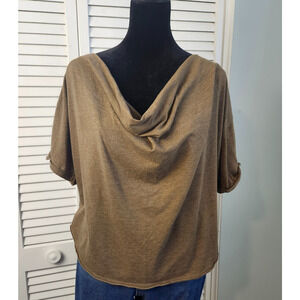 Free People Olive Brown Tee One Size